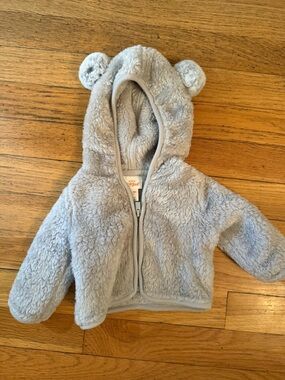 Cat & Jack Plush Baby Hoodie in Light Gray